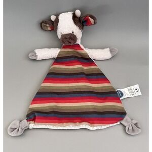 Mary Meyer BooBoo MooMoo Cow Plush Knots Lovey Striped Baby Security Blanket